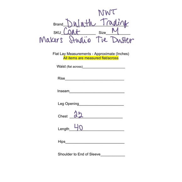 Duluth Trading Womens Tie Duster Makers Studio Coat Olive Green Medium - Picture 5 of 5